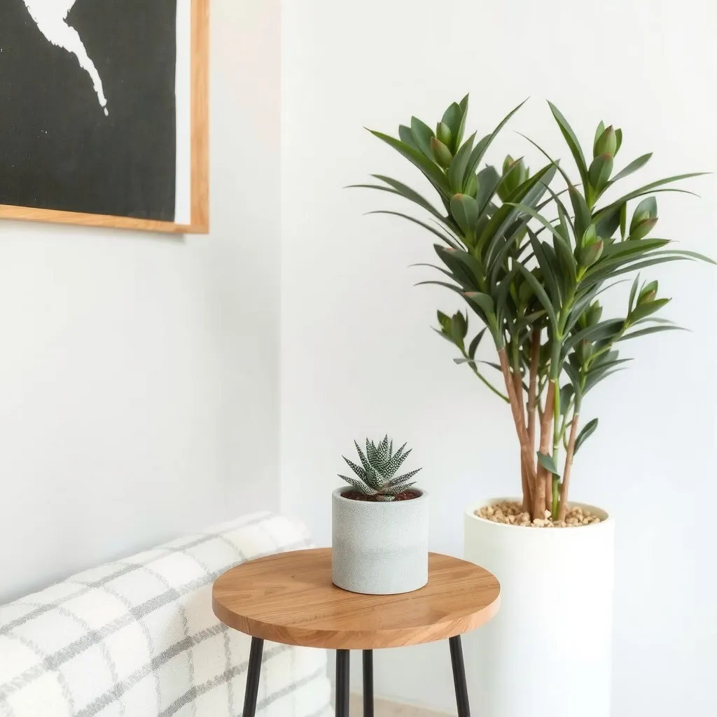 Greenery in Minimalist Room
