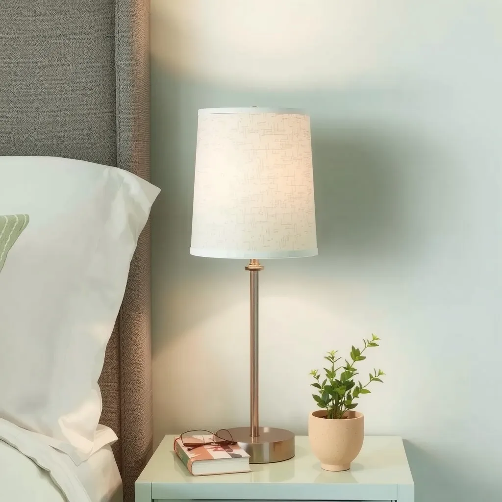 Table lamp with a soft shade
