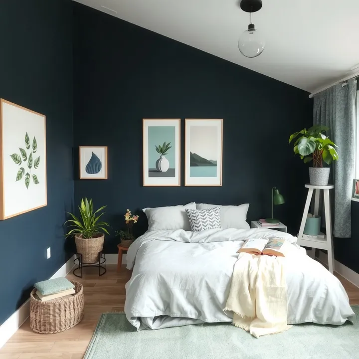 Sleep Serenity: Crafting a Restful Oasis with Moody Hues and Lush Greenery